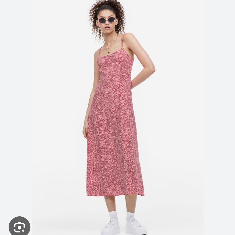 NWT H&M floral tie-back midi slip dress